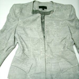 ICB Blazer Gray Jacket Size 6 Cheetah Palm Tree 6 Italian Size 40